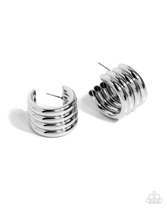 Continuous Construction - Silver Hoop Earrings