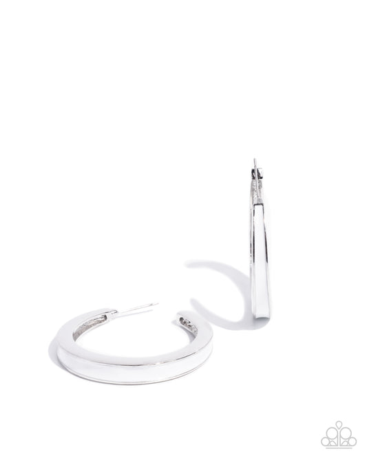 Painted Prowess - White Hoop Earrings