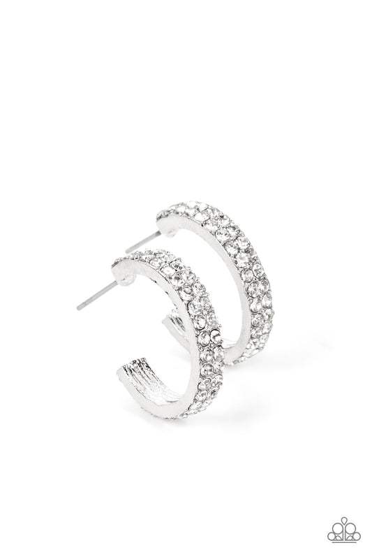 Paparazzi positively-petite-white Earring