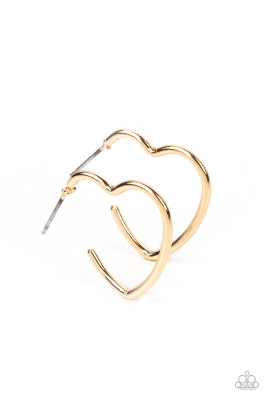 Paparazzi Burnished Beau - Gold Earring
