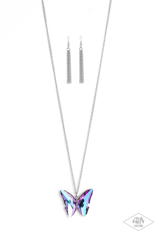 The Social Butterfly Effect Purple Necklace